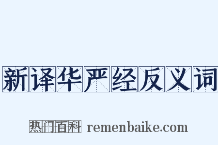 新译华严经反义词是什么意思的图片